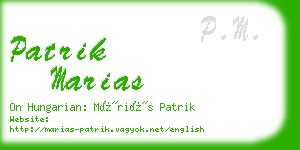 patrik marias business card